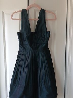 BCBGeneration Deep  Iridescent Green Taffita Party Prom Cocktail  Dress Size 2